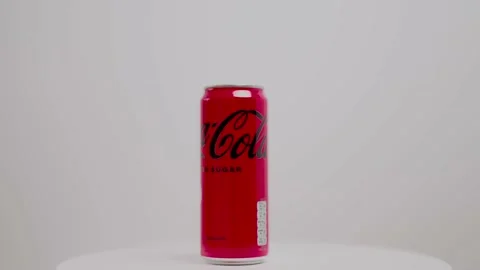 Close up view of can of Coca Cola sugar free isolated on white background. Stock Footage 167241882