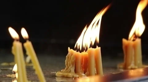 Close Up view Of Candles  Stock Footage 57464557