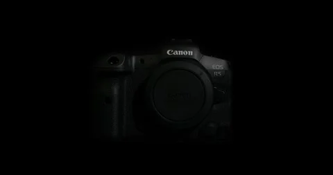 A close up view of a Canon EOS R5 camera Stock Footage 284040824