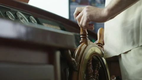 Close up view of captain's deck, instruments, fg01 Stock Footage 253993520