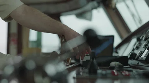 Close up view of captain's deck, instruments, fg01 스톡 동영상 253994114