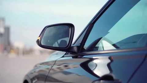 Close-up View of Car Blinker Light or Emergency Light. 4K Video Clip Stock Footage 104499495