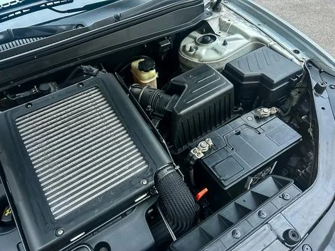Close view of car engine with highlighted parts and components during a rou.. Stock Photos