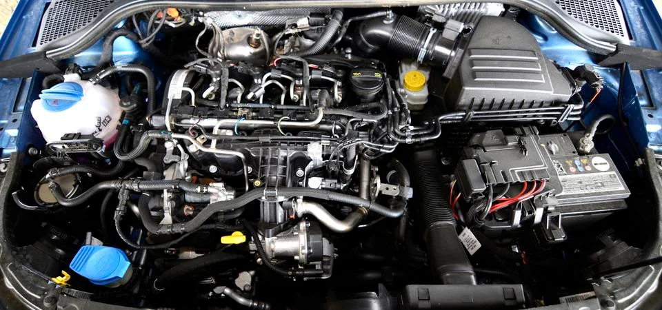 Close up view of Car engine Stock Photos