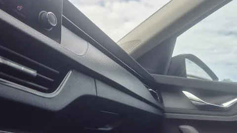 Close-up view of a car interior showcasing modern design elements, including Stock Photos
