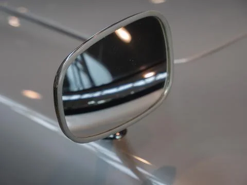 Close-up View of Car Side Mirror Reflection Stock Photos