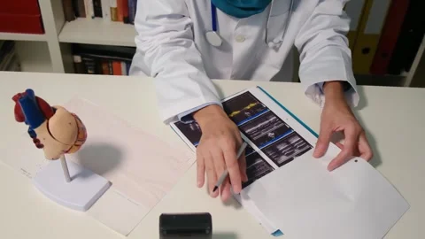 Close up view of cardiologist working in hospital Stock Footage 251941504
