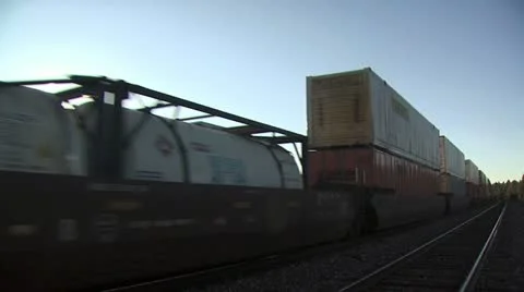 Close Up View Of A Cargo Train Video stock 19048065