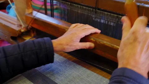 Close - up view of carpet weaving. 4k Footage in Turkey Stock Footage 209655295
