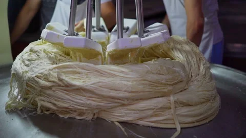 Close-up view of Cekme halvah making process. Stock Footage 147071547