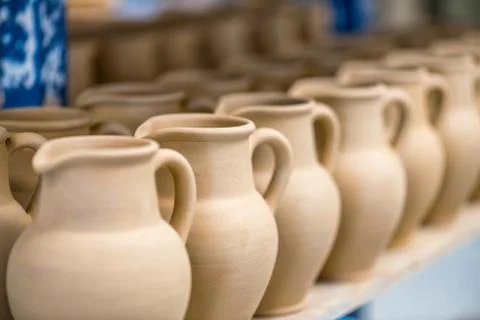 Close-up view of ceramic dishware Stock Photos