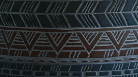 Close up view of ceramic tile motif, abstract ceramic pattern Stock Footage 283163888