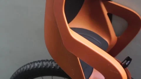 A close-up view of a chair showcasing its seat and back, highlighting the design Video stock 301582507