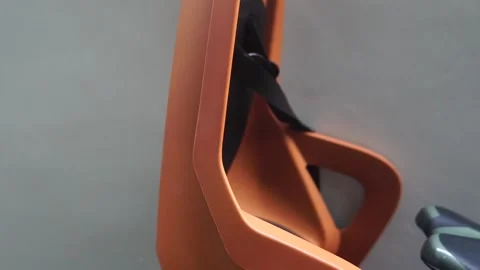 A close-up view of a chair showcasing its seat and back, highlighting the design Video stock 301582508