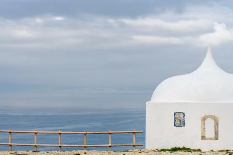 Close view of chapel dome at Cabo Espichel Stock Photos