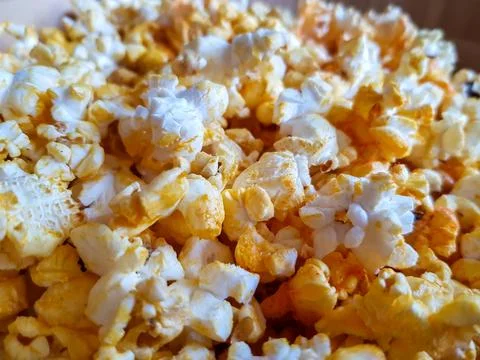 Close up view for cheesy popcorn Stock Photos