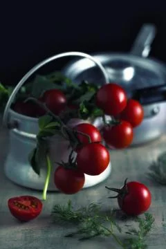 Close up view of cherry tomatoes Foto stock