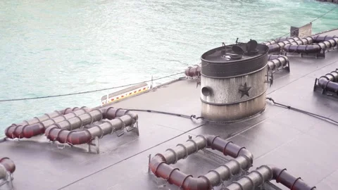 Close view of chimney on top of Star Fer... | Stock Video | Pond5