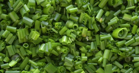 Close-up view of chopped chives background texture. Stock Footage 308784757