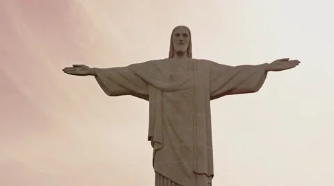 Close view of Christ the Redeemer Statue Stock Footage 64859178