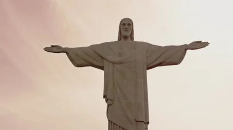 Close view of Christ the Redeemer Statue Stock Footage 64862465