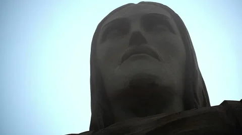 Close view of Christ the Redeemer Statue Stock Footage 64862479