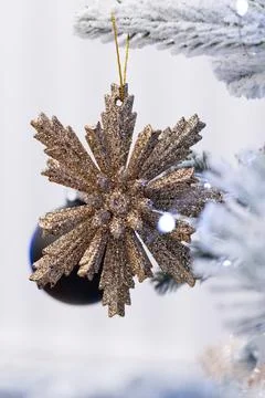 Close up view of a Christmas tree background. copy space Stock Photos
