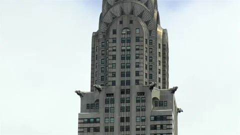 Close-up view of the Chrysler building in New York. Stock Footage 145244673