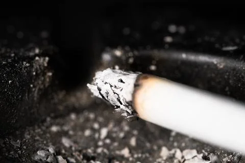 Close view of the cigarette in the ashtray Stock-Fotos