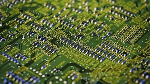 Close up view of the circuit board. 写真素材