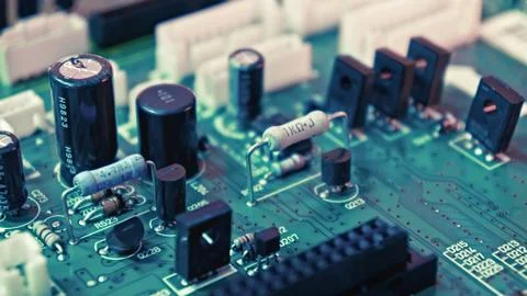 Close up view of the circuit board. 写真素材