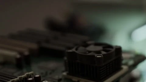 Close up View of a Circuit Board Showcasing Intricate Details and Technology Stock Footage 348410686