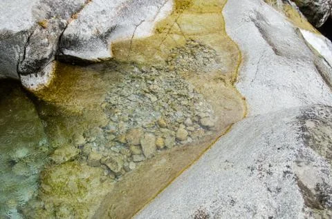 Close up view of a clean mountain river Stock Photos