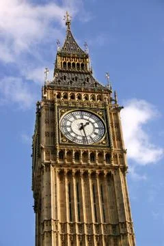 Close view of the clock face of big ben. Photos