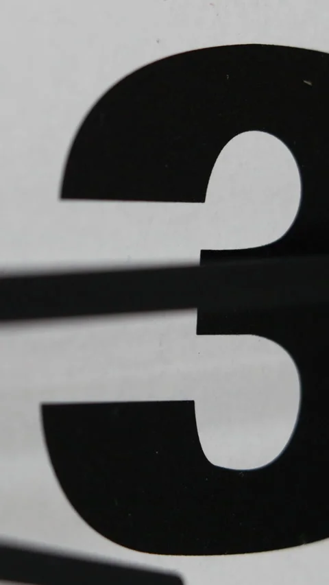 Close View Of Clock Face Showing Number Three. Vertical. Stock-Footage 297862263