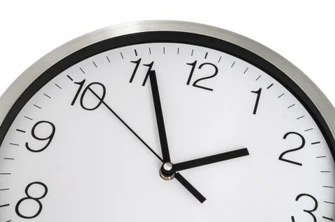 Close-up view of clock isolated on white - deadline and time concept Stock Photos