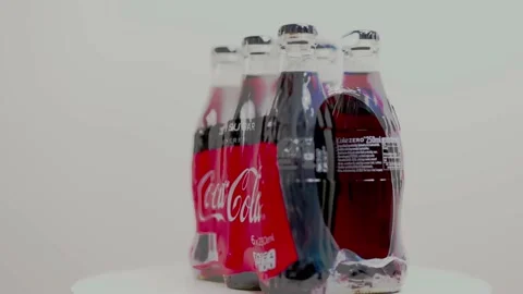 Close up view of Coca cola sugar free packaging isolated on white background. Stock Footage 166865781