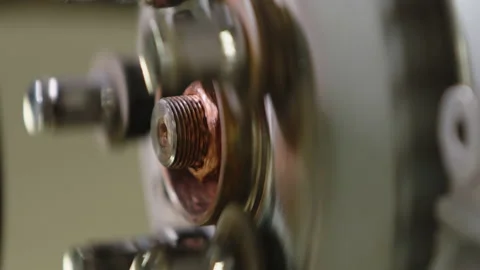 Close-up view of a cogwheel mechanism Stock Footage 224761635