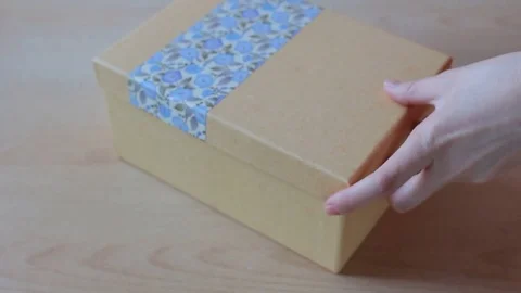 Close up view of colorful gift box. Stock Footage 72297570