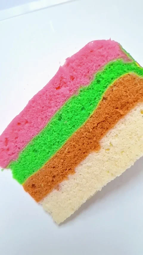 Close-Up View of Colorful Layered Steamed Cake Vídeos de archivo 340118687
