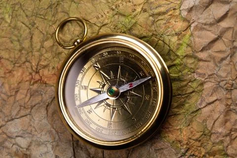 Close up view of the compass Stock Photos