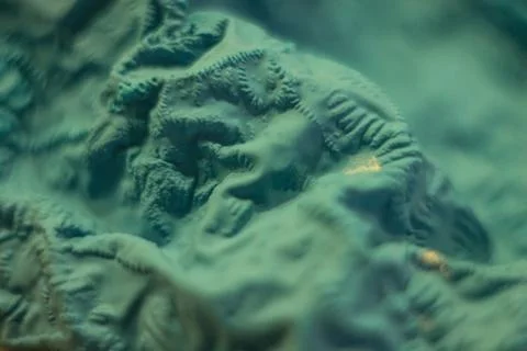 A close-up view of the compressed wrinkled rubber of a blue sea Stock Photos