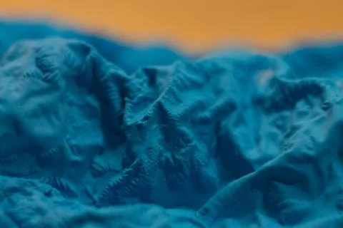 A close-up view of the compressed wrinkled rubber of a blue sea Stock Photos