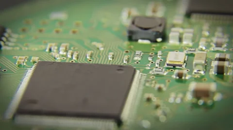 Close up view on computer chip, mainboard, HDD Vídeo Stock 45621236