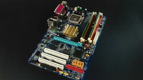 Close up view on computer chip, mainboard, HDD Stock Footage 47872154