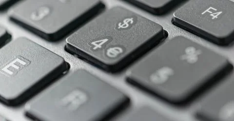 Close up view of a computer keyboard keys Stock Photos