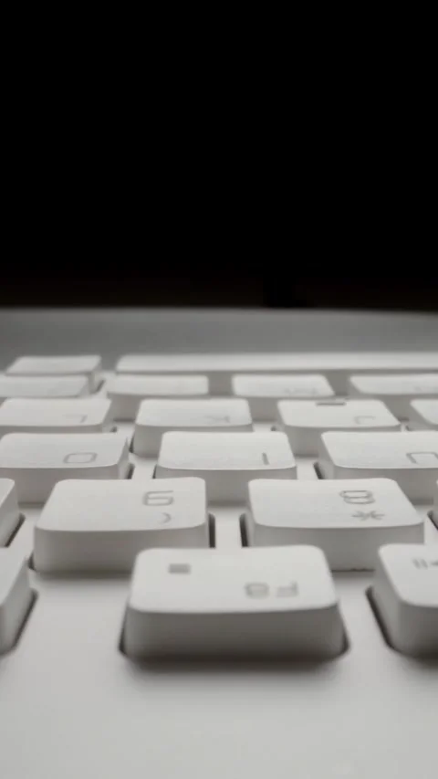 Close-up view of computer keyboard. Macro soft focus dolly shot Stock Footage 283678805