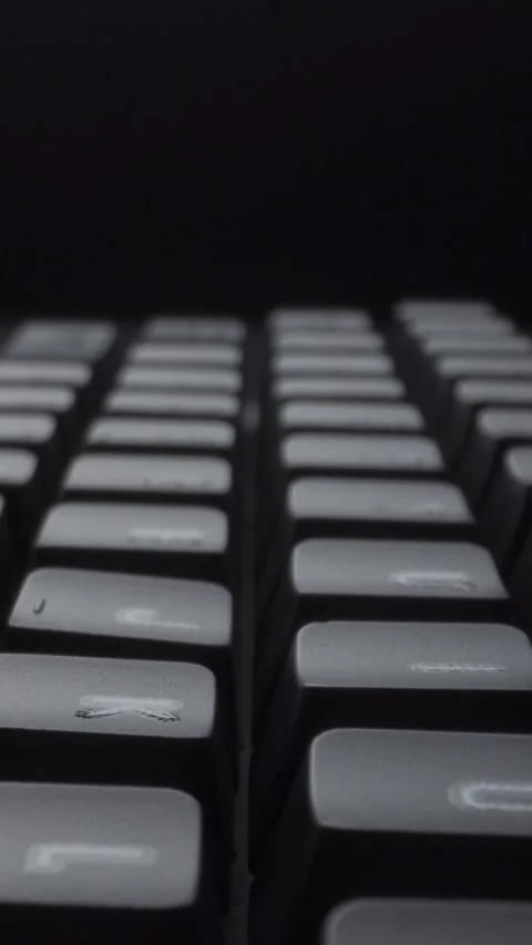 Close-up view of computer keyboard. Macro soft focus dolly shot Stock Footage 288231252