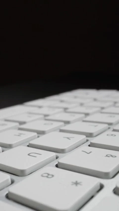 Close-up view of computer keyboard. Macro soft focus dolly shot Stock Footage 293708798