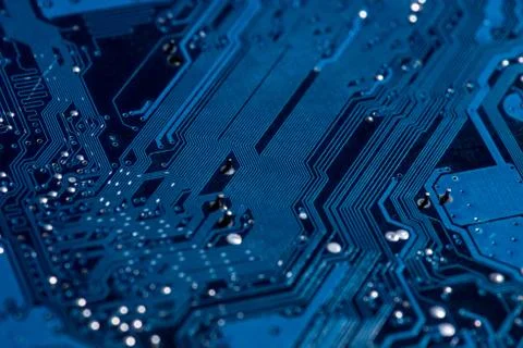 Close up view of computer motherboard elements 스톡 사진